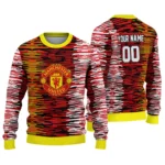 Custom Manchester United Camouflage Stripe Red White Sweater Best Selling