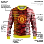 Custom Manchester United Camouflage Stripe Red White Sweater Best Selling