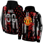 Custom Manchester United Distressed Flag Red Black Hoodie Best Selling