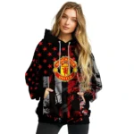 Custom Manchester United Distressed Flag Red Black Hoodie Best Selling