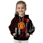 Custom Manchester United Distressed Flag Red Black Hoodie Best Selling