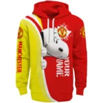 Custom Manchester United Peeking Snoopy Red Hoodie Best Selling