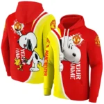 Custom Manchester United Peeking Snoopy Red Hoodie Best Selling