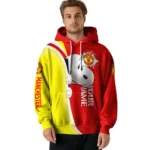 Custom Manchester United Peeking Snoopy Red Hoodie Best Selling