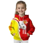 Custom Manchester United Peeking Snoopy Red Hoodie Best Selling