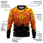 Custom Manchester United Pixel Flow Red Black Sweater Best Selling