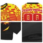 Custom Manchester United Pixel Flow Red Black Sweater Best Selling