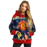 Custom Manchester United Spongebob Patrick Star Red Navy Hoodie Best Selling