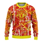 Custom Manchester United Streak Overlay Red Sweater Best Selling
