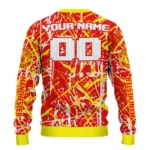 Custom Manchester United Streak Overlay Red Sweater Best Selling