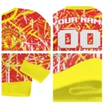 Custom Manchester United Streak Overlay Red Sweater Best Selling