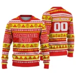 Custom Manchester United Tent Stripes Red White Sweater Best Selling