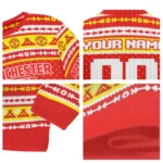 Custom Manchester United Tent Stripes Red White Sweater Best Selling