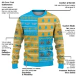 Custom Newcastle United Christmastree Bands White Sweater Best Selling