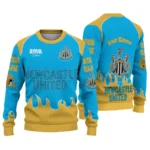 Custom Newcastle United Flame Border Blue Sweater Best Selling
