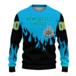 Custom Newcastle United Flame Outline Blue Black Sweater Best Selling