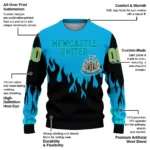 Custom Newcastle United Flame Outline Blue Black Sweater Best Selling