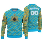 Custom Newcastle United Lattice Gridwork Blue Sweater Best Selling