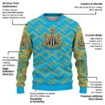 Custom Newcastle United Lattice Gridwork Blue Sweater Best Selling