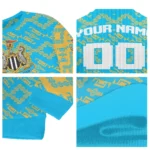 Custom Newcastle United Lattice Gridwork Blue Sweater Best Selling