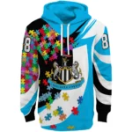 Custom Newcastle United Puzzle Pieces Blue Hoodie Best Selling