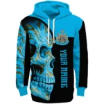 Custom Newcastle United Skull Motif Blue Black Hoodie Best Selling