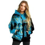 Custom Newcastle United Skull Motif Blue Black Hoodie Best Selling