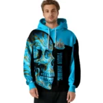 Custom Newcastle United Skull Motif Blue Black Hoodie Best Selling