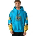 Custom Newcastle United Striped Sleeves Blue Hoodie Best Selling