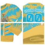 Custom Newcastle United Swirl Flow Blue Sweater Best Selling