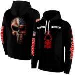 Custom Nottingham Forest Punisher Skull Black Hoodie Best Selling