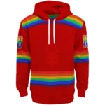 Custom Nottingham Forest Rainbow Stripes Red Hoodie Best Selling