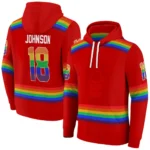 Custom Nottingham Forest Rainbow Stripes Red Hoodie Best Selling