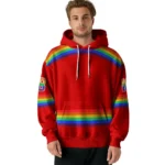 Custom Nottingham Forest Rainbow Stripes Red Hoodie Best Selling