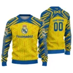 Custom Real Madrid Chevron Pattern Yellow Sweater Best Selling