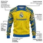 Custom Real Madrid Chevron Pattern Yellow Sweater Best Selling