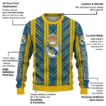 Custom Real Madrid Chevron Rows Yellow Sweater Best Selling