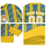 Custom Real Madrid Chevron Rows Yellow Sweater Best Selling