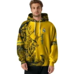 Custom Real Madrid Deer Silhouette Yellow Hoodie Best Selling