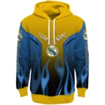 Custom Real Madrid Flame Design Yellow Hoodie Best Selling