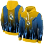 Custom Real Madrid Flame Design Yellow Hoodie Best Selling