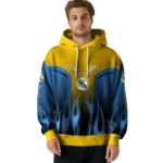 Custom Real Madrid Flame Design Yellow Hoodie Best Selling