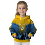 Custom Real Madrid Flame Design Yellow Hoodie Best Selling