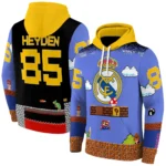 Custom Real Madrid Mario Blue Black Hoodie Best Selling