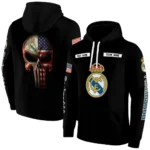 Custom Real Madrid Punisher Skull Black Hoodie Best Selling