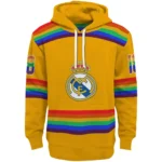 Custom Real Madrid Rainbow Stripes Yellow Hoodie Best Selling