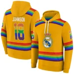 Custom Real Madrid Rainbow Stripes Yellow Hoodie Best Selling