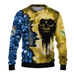Custom Real Madrid Skull Collage Yellow Sweater Best Selling