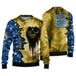 Custom Real Madrid Skull Collage Yellow Sweater Best Selling