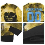 Custom Real Madrid Skull Collage Yellow Sweater Best Selling